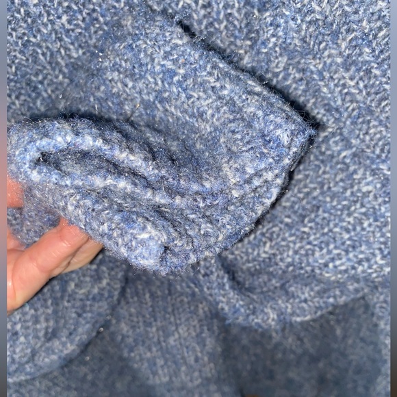 Lucky Brand Cropped Oversized Long Sleeve Cotton Blend Turtleneck Sweater Size M - Picture 8 of 10